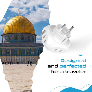 Israel, Palestine Travel Plug Adapter - Type H - 5 in 1 - Ultra Compact (PTU-14) - TRAPSKI