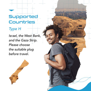 Israel, Palestine Travel Plug Adapter - Type H - 5 in 1 - Ultra Compact (PTU-14) - TRAPSKI