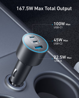 Anker Nano Car Charger (167.5W, 3 Ports) - TRAPSKI