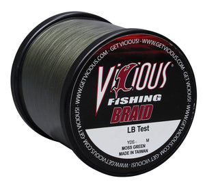 Vicious Standard Green Braid - 65 Lb Test