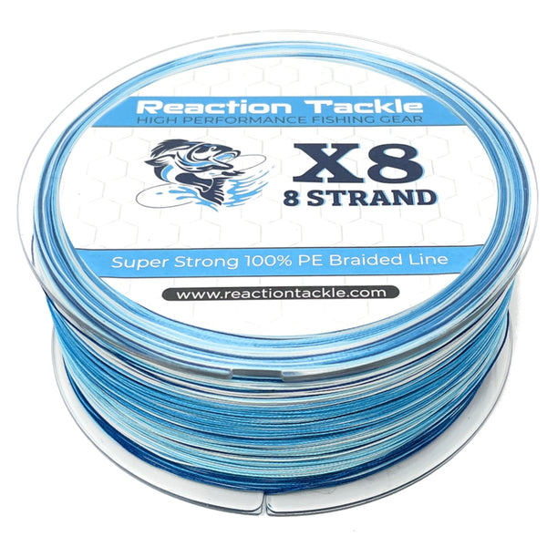 Reaction Tackle X8 Braided Fishing Line - Blue Camo 8 Strand