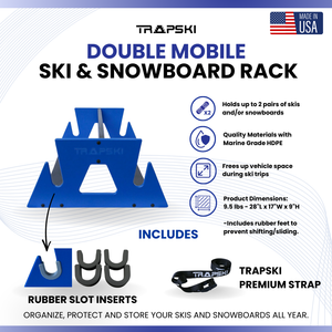 TRAPSKI DOUBLE Mobile All Mountain Ski and Standard Stance Snowboard Rack