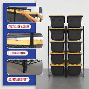 Storage Bin Rack - 2 Pack