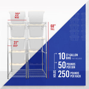 Storage Bin Rack - 2 Pack