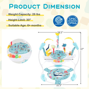 Baby Activity Center Height Adjustable Baby Bouncing Saucer with Interactive Toys