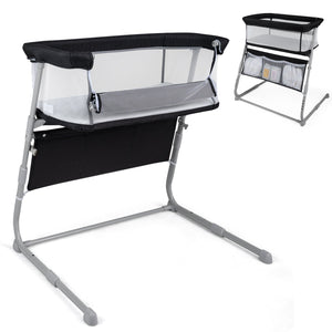 Baby Bassinet Bedside Crib with Adjustable Height Comfy Mattress