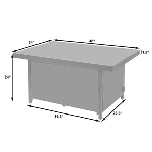 Baker 40" Square Woven Aluminum Convertible Gas Fire Pit Table