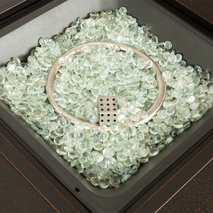 Baker 40" Square Woven Aluminum Convertible Gas Fire Pit Table