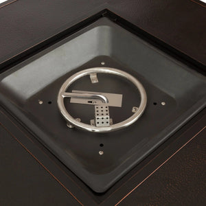 Baker 40" Square Woven Aluminum Convertible Gas Fire Pit Table