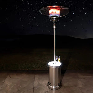 Stainless Steel Patio Heater with Permanent LED Table