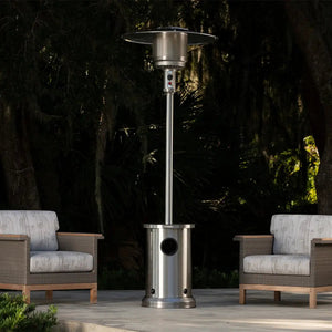 Stainless Steel Patio Heater with Permanent Table