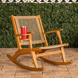 Vega Outdoor Rocking Chair with Beverage Holder