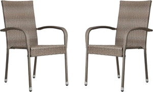 Morgan Outdoor Wicker Chair  2pk - gray/brown