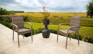 Morgan Outdoor Wicker Chair  2pk - gray/brown