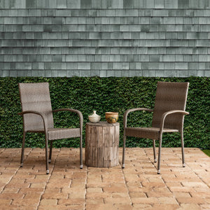 Morgan Outdoor Wicker Chair  2pk - gray/brown