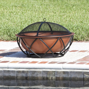Barzelonia Round Copper Look Fire Pit