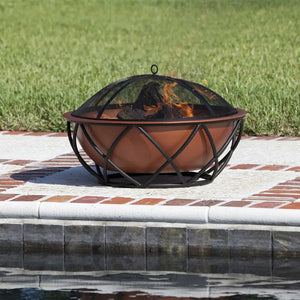 Barzelonia Round Copper Look Fire Pit