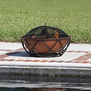 Barzelonia Round Copper Look Fire Pit