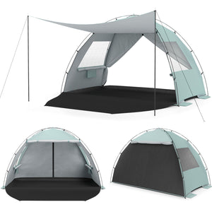 Beach Tent Sun Shelter with Canopy Pop-Up Easy Setup UPF50+ Sun Protection