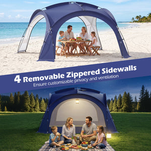 Large Beach Tent for 12-15 People with Removable Sidewalls