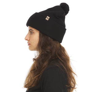Midweight Merino Wool Knit Pom Beanie | 100% Merino Wool