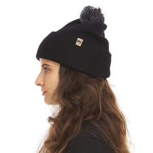 Midweight Merino Wool Knit Pom Beanie | 100% Merino Wool