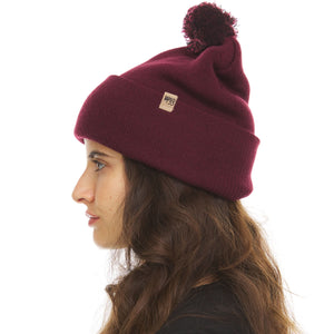 Midweight Merino Wool Knit Pom Beanie | 100% Merino Wool