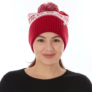 Midweight Merino Wool Knit Pom Beanie | 100% Merino Wool