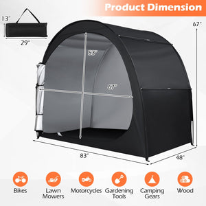 Bike Storage Tent Portable Bicycle Shed with Waterproof PU Coated Oxford Fabric