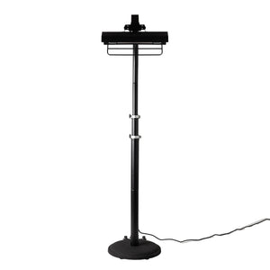 Black Powder Coated Steel Telescoping Offset Pole Mounted Infrared Patio Heater
