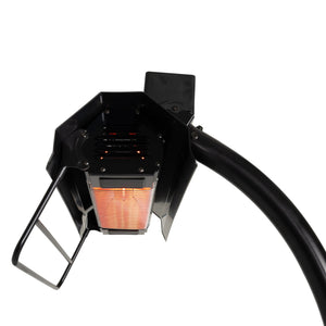 Black Powder Coated Steel Telescoping Offset Pole Mounted Infrared Patio Heater