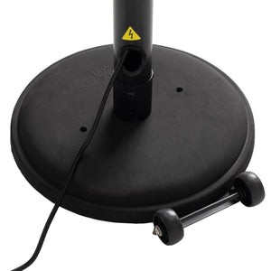 Black Powder Coated Steel Telescoping Offset Pole Mounted Infrared Patio Heater