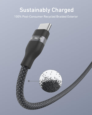 Anker USB-A to USB-C Cable (3 ft/6 ft, Upcycled-Braided) - TRAPSKI