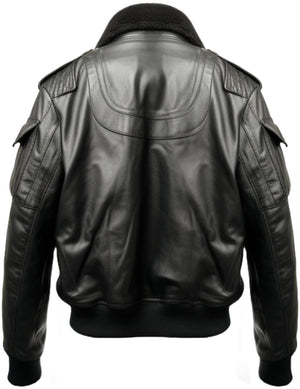 Black Bomber Leather Jacket – Aviator B3 Style