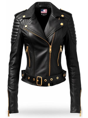 Black Leather Jacket for Women – Biker Leather Jacket