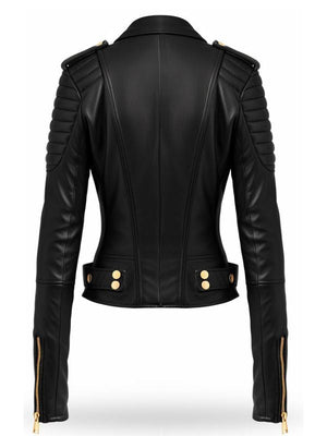 Black Leather Jacket for Women – Biker Leather Jacket