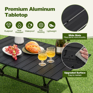 Folding Heavy-Duty Aluminum Camping Table with Carrying Bag
