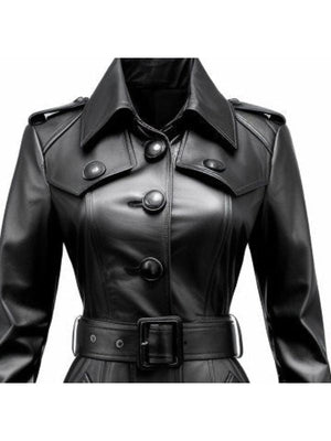 Black Leather Trench Coat – Timeless Style &amp; Modern Elegance