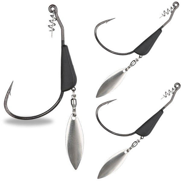 Reaction Tackle Bladed/Tungsten Weighted Swimbait Hooks- 3-Pack