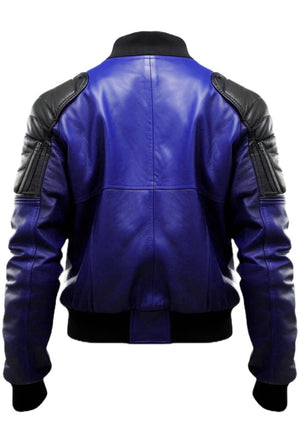 Blue Leather Jacket – Men Blue Faux Leather Jacket