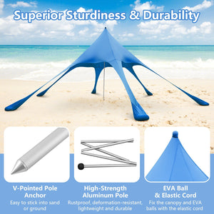 20 x 20 Feet Beach Canopy Tent with UPF50+ Sun Protection and Shovel