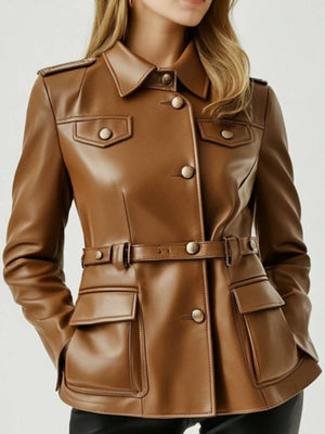 Bonnie Leather Brown Jacket – Women’s Real Leather Jacket