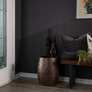 Braga Metal Stool-Container in Copper Finish