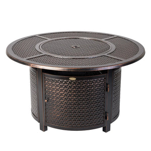 Briarwood 44" Round Hammered Aluminum Convertible Gas Fire Pit Table