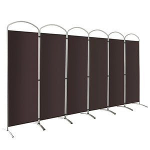 6 Feet 6-Panels Freestanding Folding Privacy Screen-White
