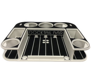 Docktail Butler Boat Table with Adjustable Rod Holder Mount