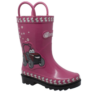 Toddler's 3D "Fern Farmall" Rubber Boot Pink - CI-5004 - TRAPSKI