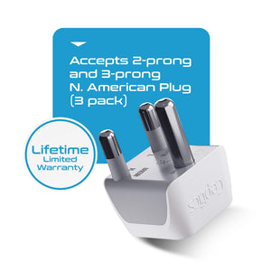 South Africa Travel Adapter - Type M - Ultra Compact (CT-10L, 3 Pack) - TRAPSKI