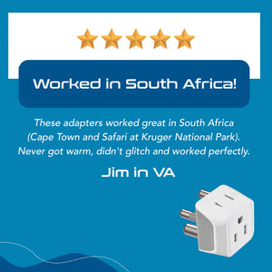 South Africa Travel Adapter - Type M - Ultra Compact (CT-10L, 3 Pack) - TRAPSKI