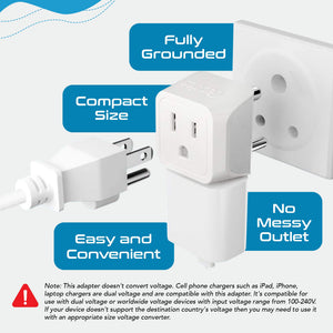 India Travel Adapter - Type D - Ultra Compact (CT-10, 3 Pack) - TRAPSKI